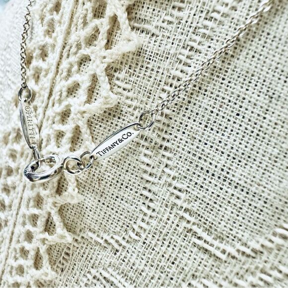 Tiffany & Co Elsa Peretti Letter M Necklace in Silver, 16" - Picture 5 of 9